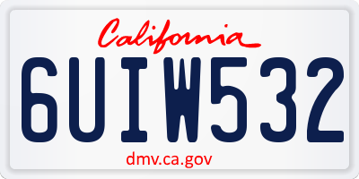 CA license plate 6UIW532