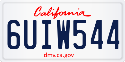 CA license plate 6UIW544