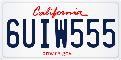CA license plate 6UIW555