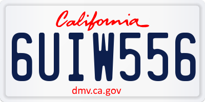 CA license plate 6UIW556