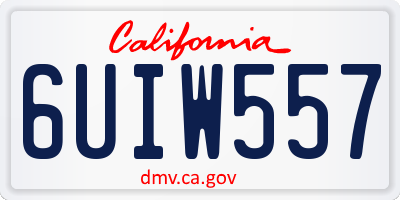 CA license plate 6UIW557