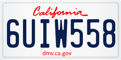 CA license plate 6UIW558
