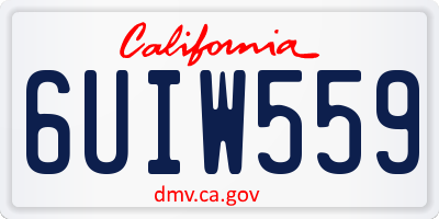CA license plate 6UIW559