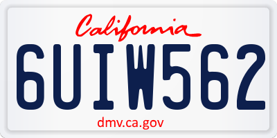 CA license plate 6UIW562