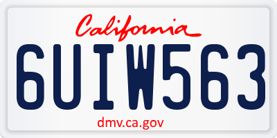 CA license plate 6UIW563