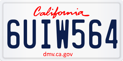 CA license plate 6UIW564