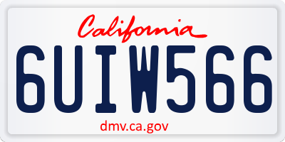 CA license plate 6UIW566