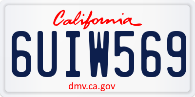 CA license plate 6UIW569