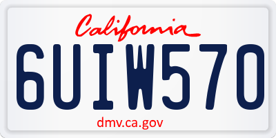 CA license plate 6UIW570