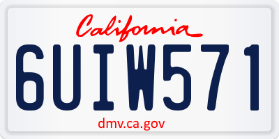 CA license plate 6UIW571