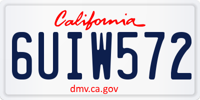 CA license plate 6UIW572