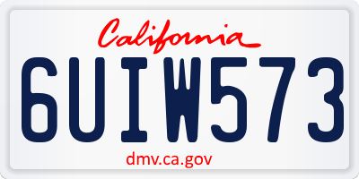 CA license plate 6UIW573