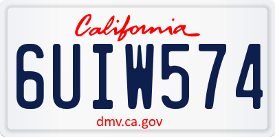 CA license plate 6UIW574