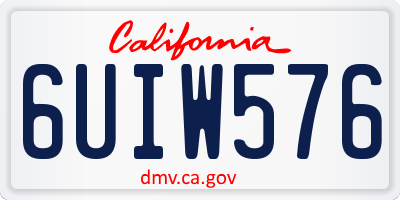 CA license plate 6UIW576