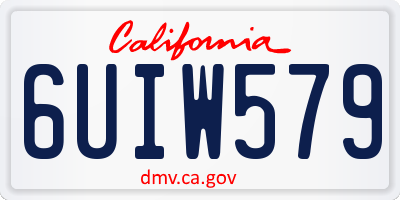 CA license plate 6UIW579