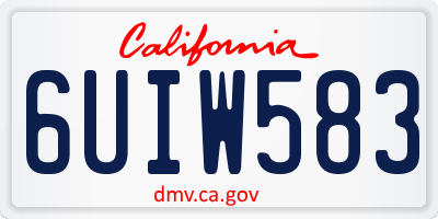 CA license plate 6UIW583