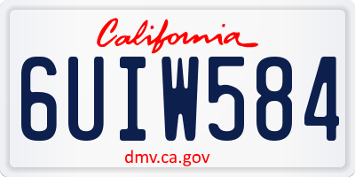 CA license plate 6UIW584