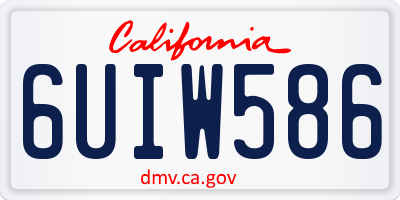 CA license plate 6UIW586