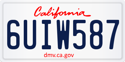 CA license plate 6UIW587