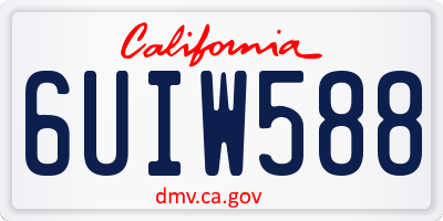 CA license plate 6UIW588