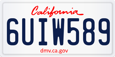 CA license plate 6UIW589