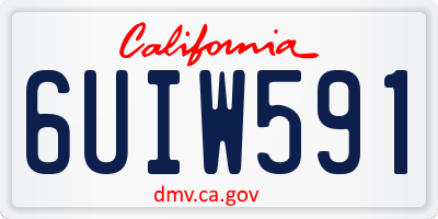 CA license plate 6UIW591