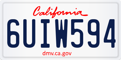 CA license plate 6UIW594