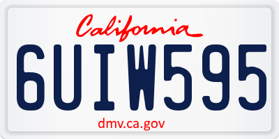 CA license plate 6UIW595