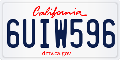 CA license plate 6UIW596