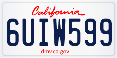 CA license plate 6UIW599