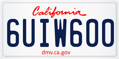 CA license plate 6UIW600