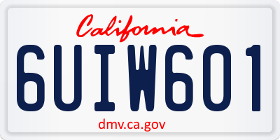 CA license plate 6UIW601