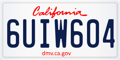 CA license plate 6UIW604