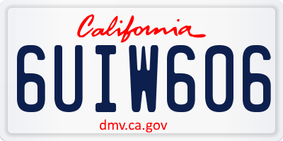CA license plate 6UIW606