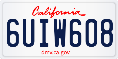CA license plate 6UIW608