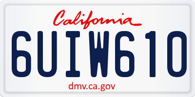 CA license plate 6UIW610