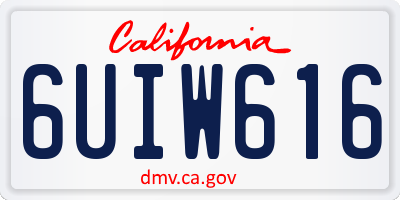 CA license plate 6UIW616