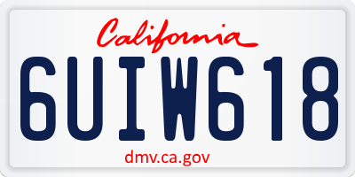 CA license plate 6UIW618