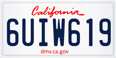 CA license plate 6UIW619