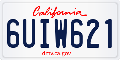 CA license plate 6UIW621