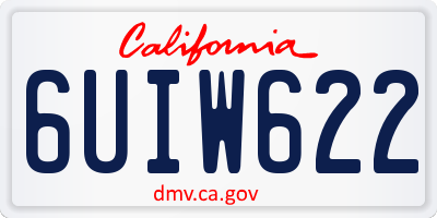 CA license plate 6UIW622