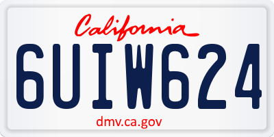 CA license plate 6UIW624