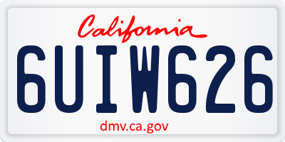 CA license plate 6UIW626