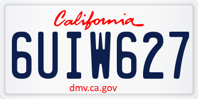 CA license plate 6UIW627