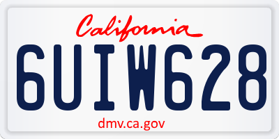 CA license plate 6UIW628