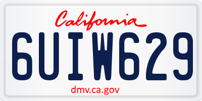 CA license plate 6UIW629