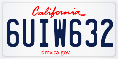 CA license plate 6UIW632