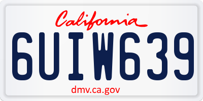 CA license plate 6UIW639