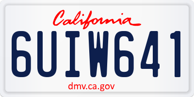 CA license plate 6UIW641