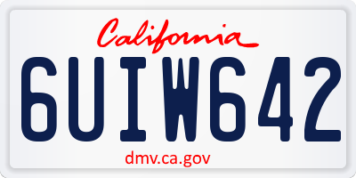 CA license plate 6UIW642